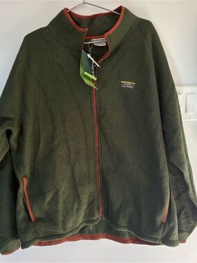 NWT L.L. Bean Katahdin Full-Zip Fleece Jacket Forest Shade XL